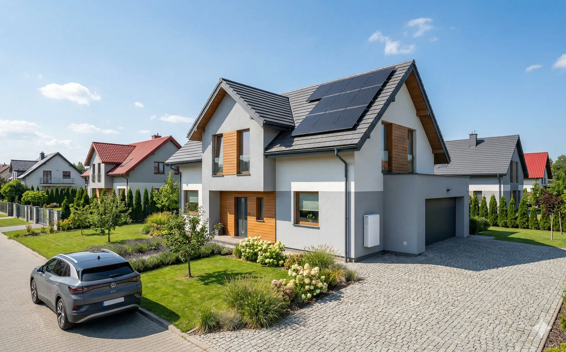 Dom z panelami fotowoltaicznymi i pięknym ogrodem w Zielonej Górze